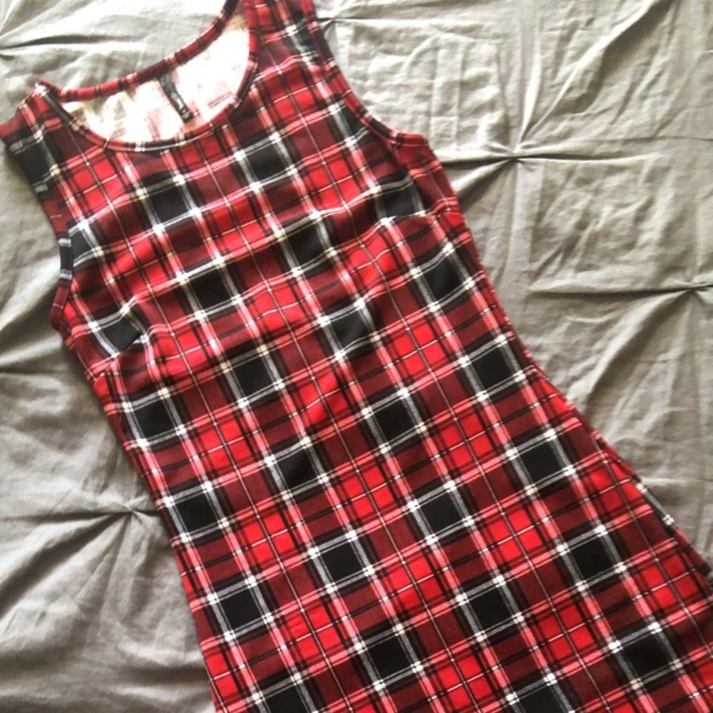 Plaid size small fitted mini dress
